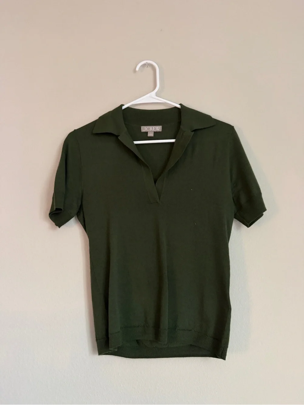 J. Crew Short Sleeve Polo Top in Dark Green